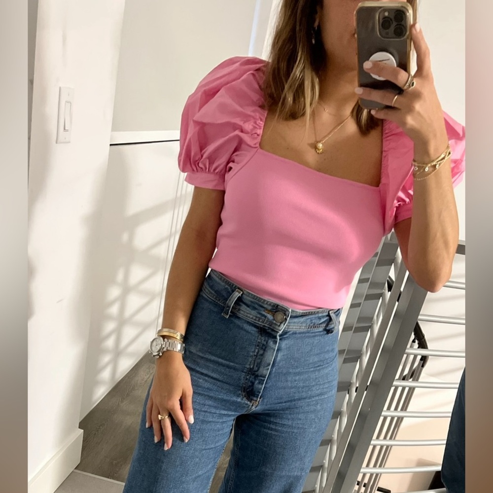 Zara pink blouse - perfect for Valentine’s Day!
